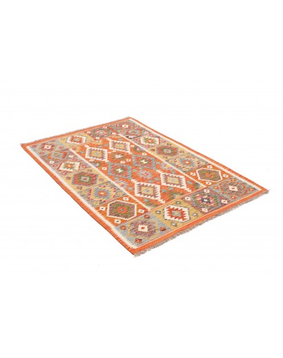 Tappeto Kilim Afghanistan marrone bianco 104x147