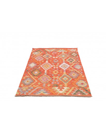 Tappeto Kilim Afghanistan arancione bianco 100x151