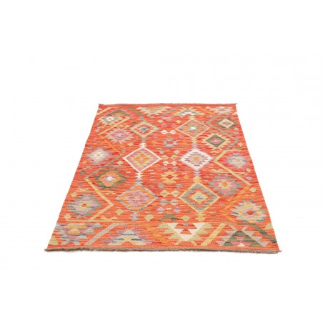 Tappeto Kilim Afghanistan arancione bianco 100x151
