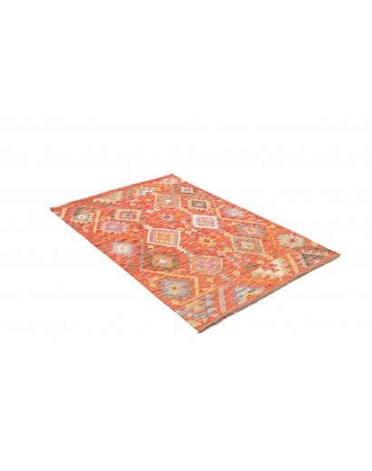 Tappeto Kilim Afghanistan arancione bianco 100x151
