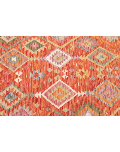 Tappeto Kilim Afghanistan arancione bianco 100x151