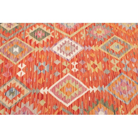 Tappeto Kilim Afghanistan arancione bianco 100x151