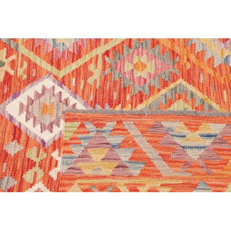 Tappeto Kilim Afghanistan arancione bianco 100x151