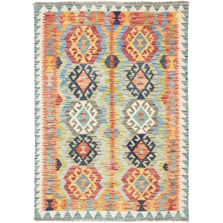 Tappeto Kilim Afghanistan marrone azzurro 106x149