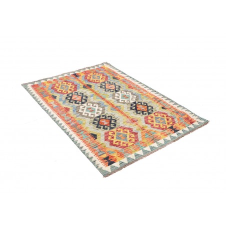 Tappeto Kilim Afghanistan marrone azzurro 106x149