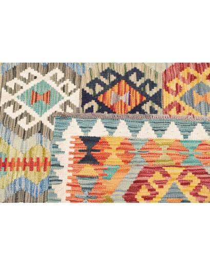 Tappeto Kilim Afghanistan marrone azzurro 106x149