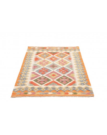 Tappeto Kilim Afghanistan marrone azzurro 100x141