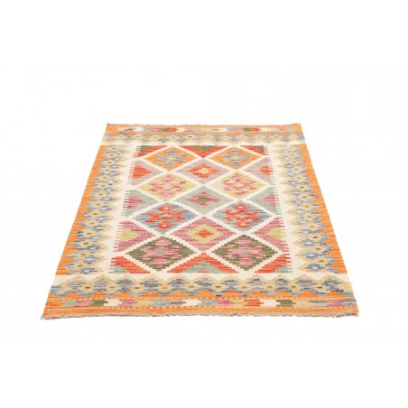 Tappeto Kilim Afghanistan marrone azzurro 100x141