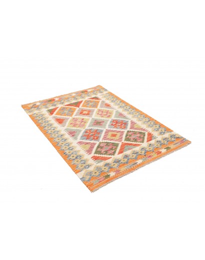 Tappeto Kilim Afghanistan marrone azzurro 100x141