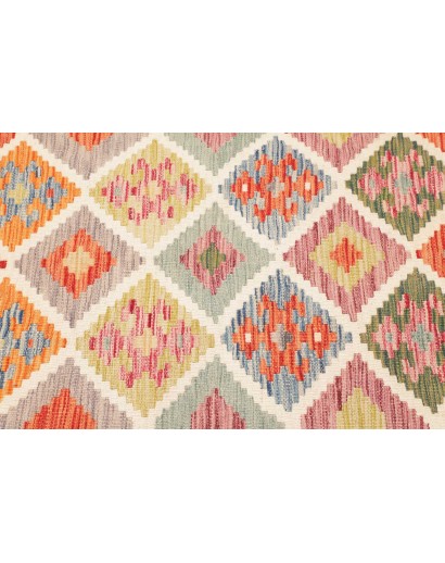 Tappeto Kilim Afghanistan marrone azzurro 100x141