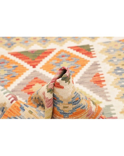 Tappeto Kilim Afghanistan marrone azzurro 100x141