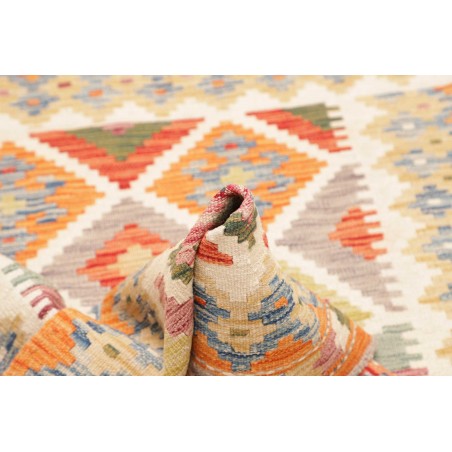 Tappeto Kilim Afghanistan marrone azzurro 100x141