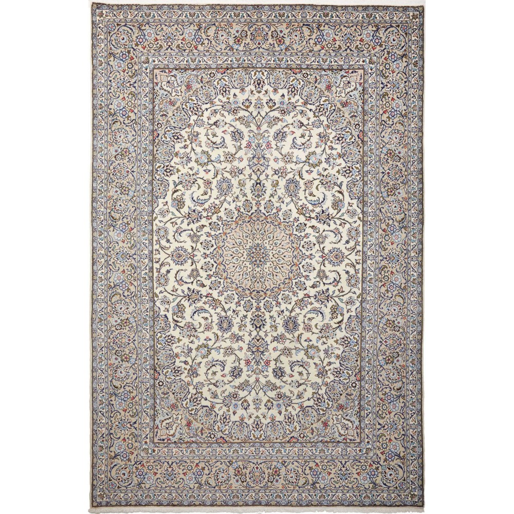 Tappeto Kashan Persia beige bianco 196x296 Tappeto Kashan Persia beige bianco 196x296