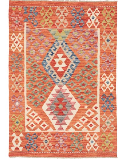 Tappeto Kilim Afghanistan arancione 104x149