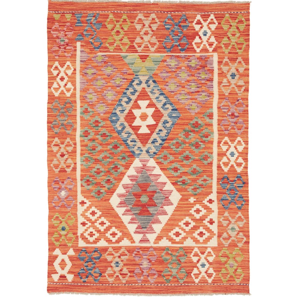 Tappeto Kilim Afghanistan arancione 104x149