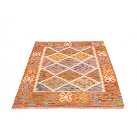Tappeto Kilim Afghanistan arancione marrone 105x145