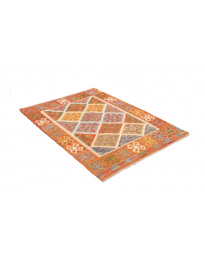 Tappeto Kilim Afghanistan arancione marrone 105x145