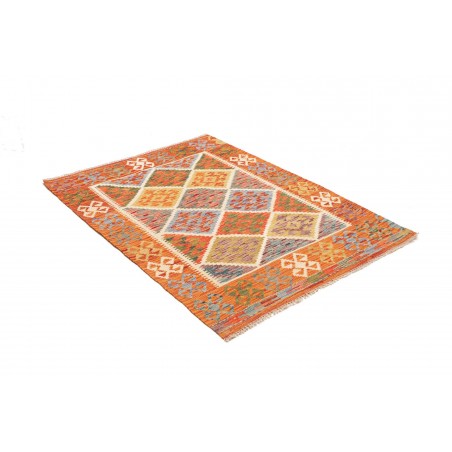Tappeto Kilim Afghanistan arancione marrone 105x145