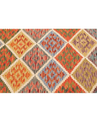 Tappeto Kilim Afghanistan arancione marrone 105x145