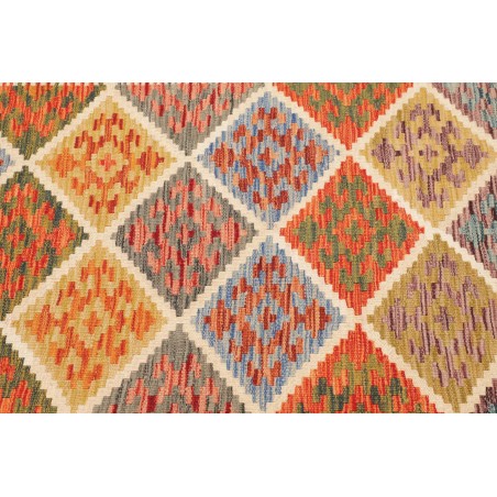 Tappeto Kilim Afghanistan arancione marrone 105x145