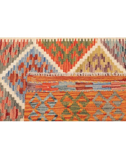 Tappeto Kilim Afghanistan arancione marrone 105x145
