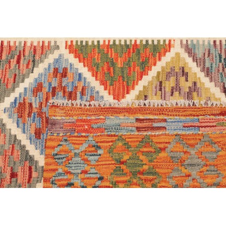 Tappeto Kilim Afghanistan arancione marrone 105x145