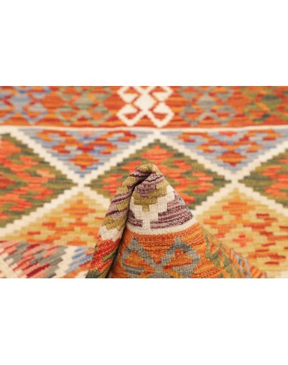 Tappeto Kilim Afghanistan arancione marrone 105x145