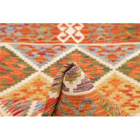 Tappeto Kilim Afghanistan arancione marrone 105x145