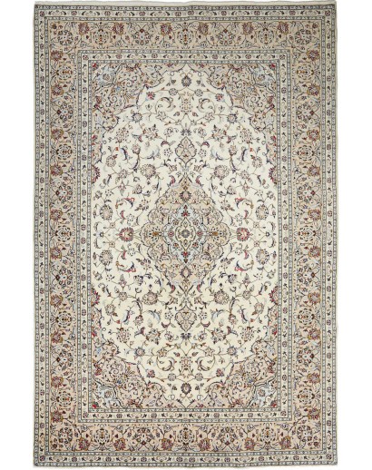 Tappeto Kashan Persia bianco grigio 198x302