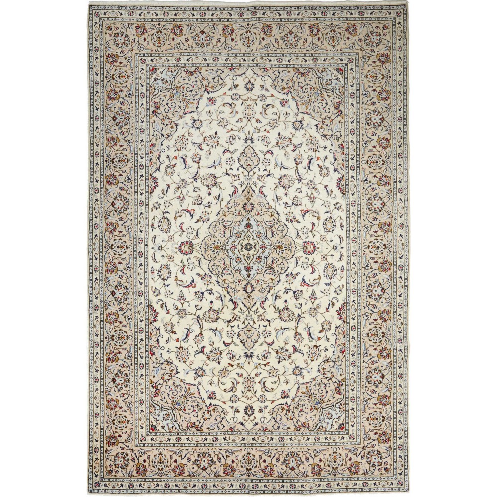 Tappeto Kashan Persia bianco grigio 198x302 Tappeto Kashan Persia bianco grigio 198x302