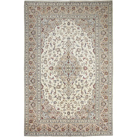 Tappeto Kashan Persia bianco grigio 198x302