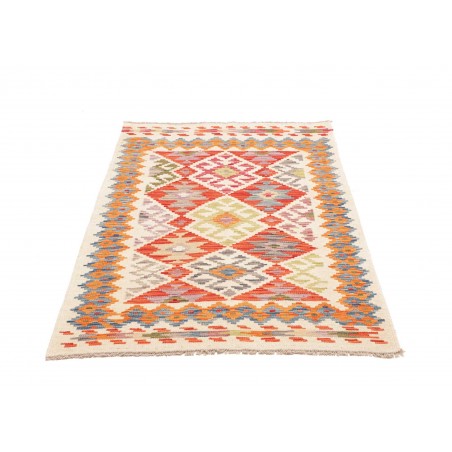Tappeto Kilim Afghanistan bianco arancione 90x150