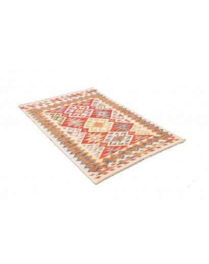 Tappeto Kilim Afghanistan bianco arancione 90x150