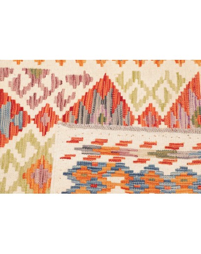 Tappeto Kilim Afghanistan bianco arancione 90x150