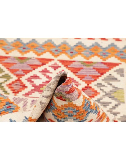 Tappeto Kilim Afghanistan bianco arancione 90x150
