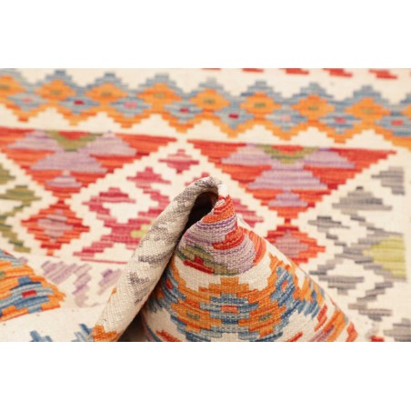 Tappeto Kilim Afghanistan bianco arancione 90x150
