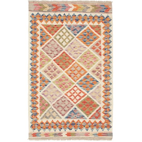Tappeto Kilim Afghanistan beige arancione 95x157