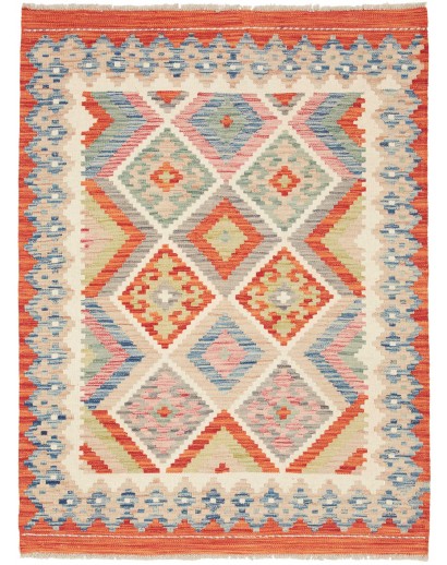 Tappeto Kilim Afghanistan beige azzurro 106x139