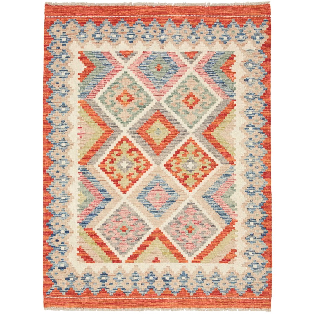 Tappeto Kilim Afghanistan beige azzurro 106x139