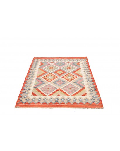 Tappeto Kilim Afghanistan beige azzurro 106x139