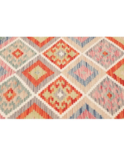 Tappeto Kilim Afghanistan beige azzurro 106x139