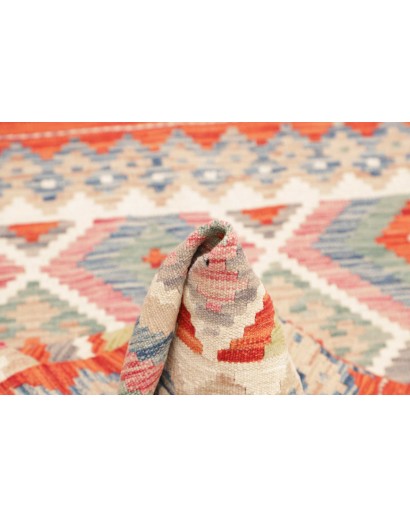 Tappeto Kilim Afghanistan beige azzurro 106x139