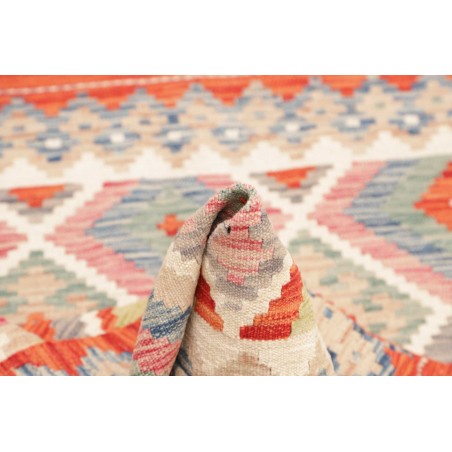 Tappeto Kilim Afghanistan beige azzurro 106x139