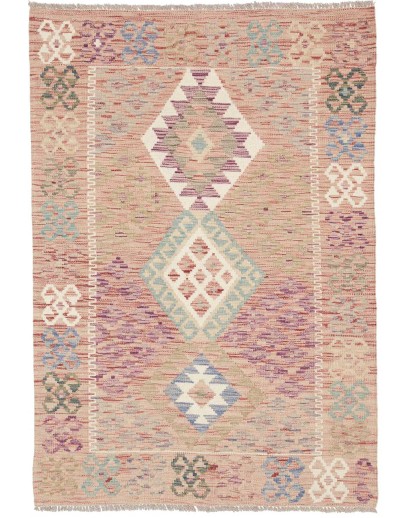Tappeto Kilim Afghanistan marrone bianco 101x145