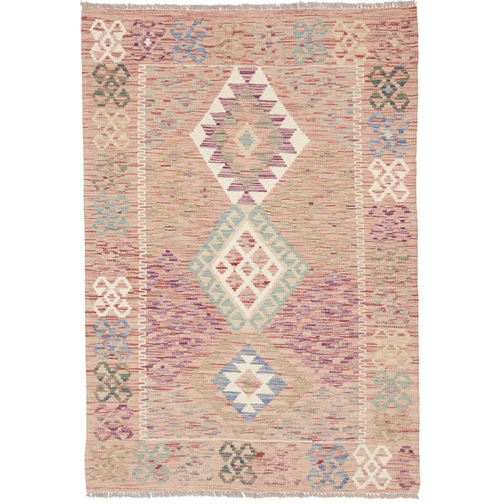 Tappeto Kilim Afghanistan marrone bianco 101x145