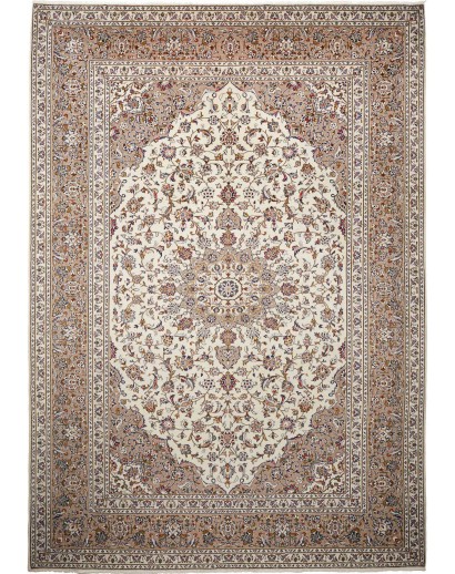 Tappeto Kashan Persia beige bianco 245x348