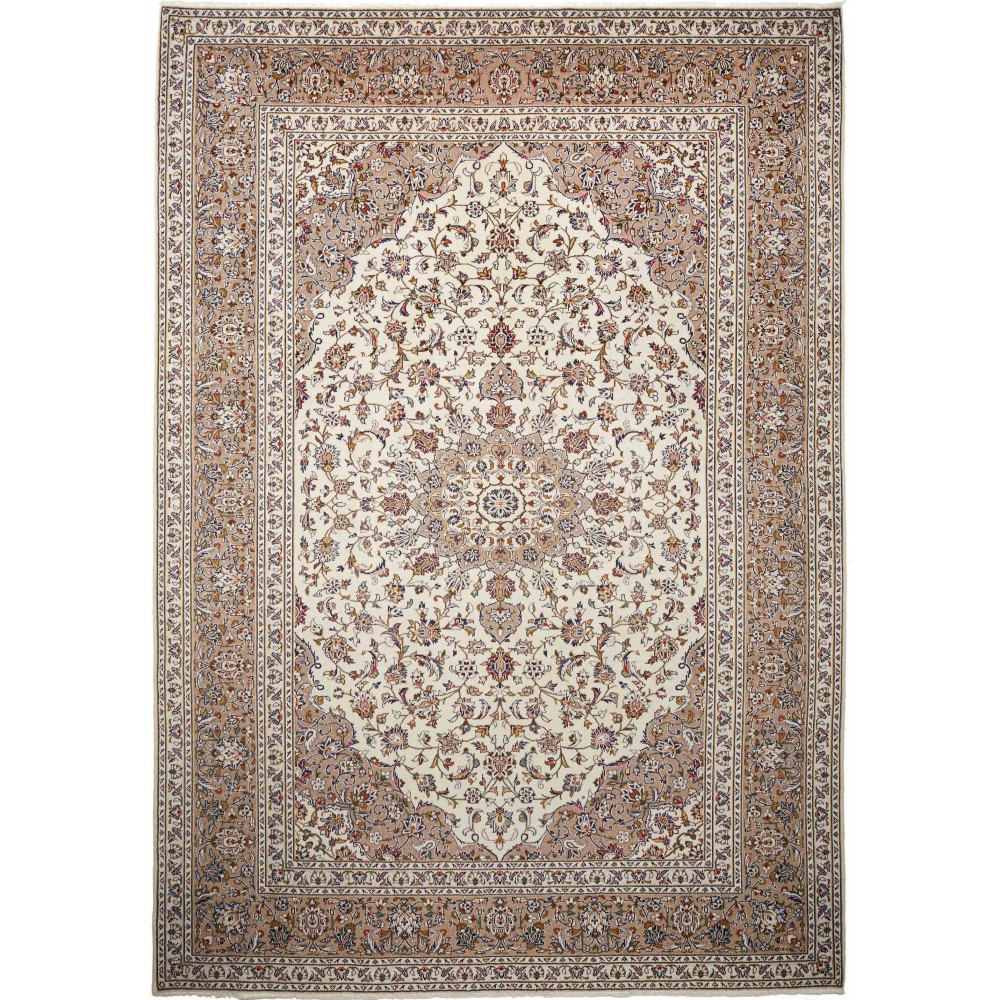 Tappeto Kashan Persia beige bianco 245x348 Tappeto Kashan Persia beige bianco 245x348