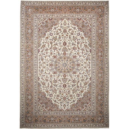 Tappeto Kashan Persia beige bianco 245x348