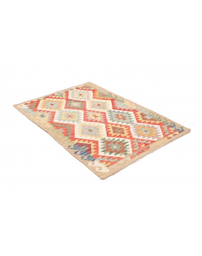 Tappeto Kilim Afghanistan giallo arancione 104x153