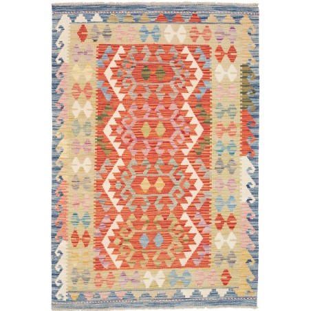 Tappeto Kilim Afghanistan marrone azzurro 102x147